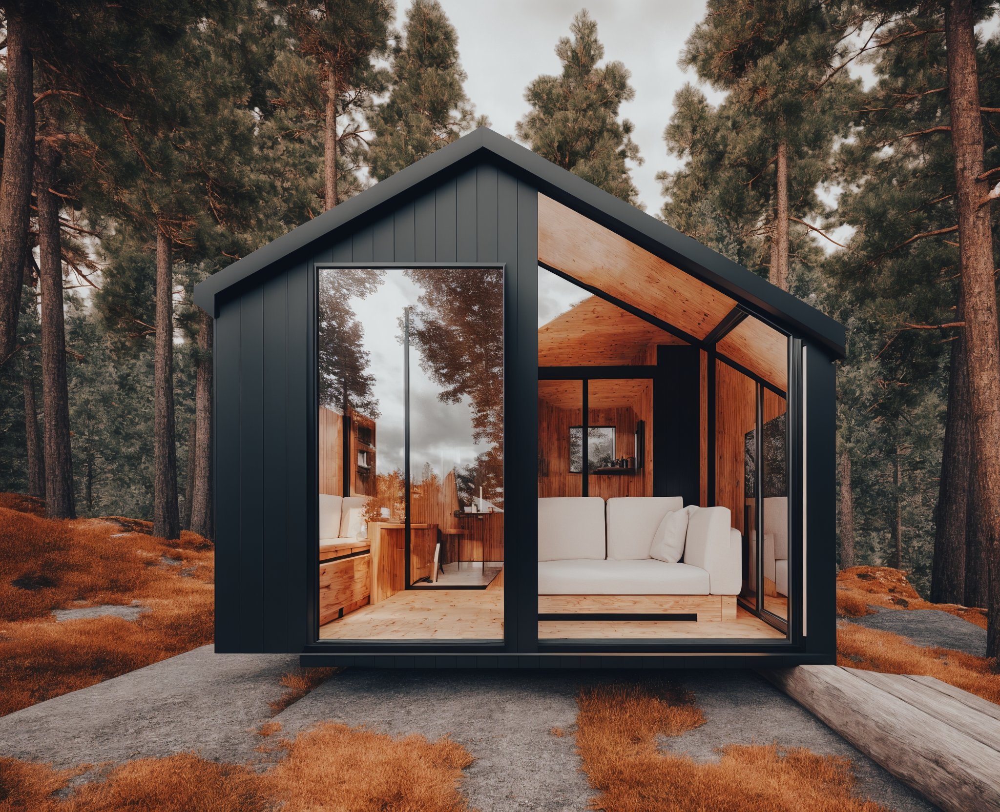 01851-1578181486-there is a small cabin with a mirror on the roof, a 3D render by Ejler Bille, trending on unsplash, cubo-futurism, concept house.jpg